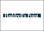 A blue and white logo for haddrell 's point.