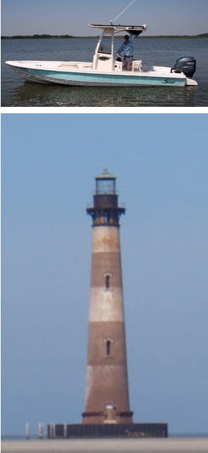 A lighthouse with a light on top of it.